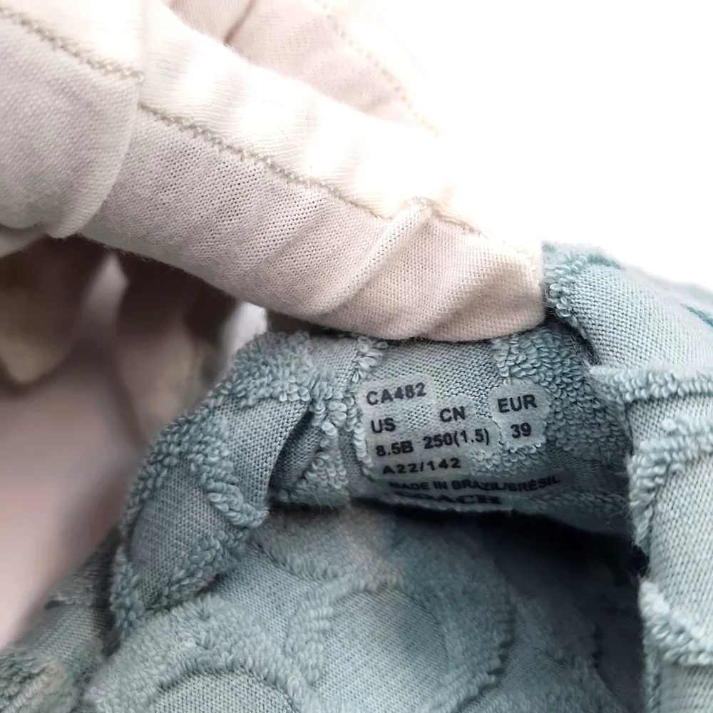 ⭐️COACH💯 NWT "BRIDGETT TERRY" SLIDERS/SHOES, THE SIZE IS 8.5 LADIES, AQUA COLOR - Picture 9 of 16